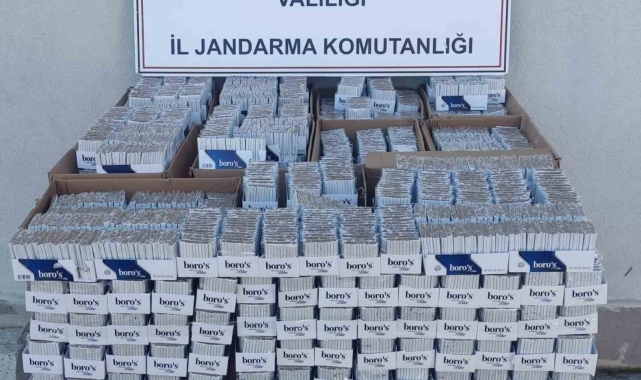 Jandarma 160 bin adet doldurulmuş makaron ele geçirdi