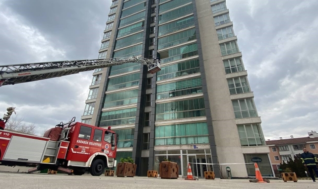 Karabük'te yüksek binalar için yangın ve tahliye tatbikatı