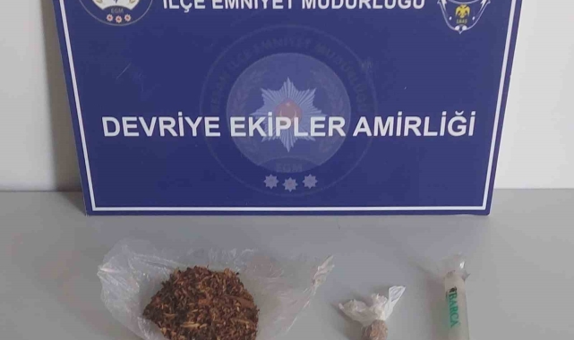Keşan'da üzerinde uyuşturucu yakalanan şüpheli gözaltına alındı