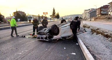 Kontrolden çıkan otomobil takla attı: 1 yaralı