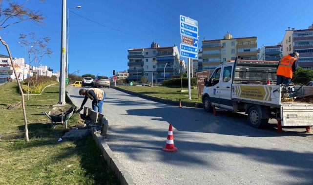 Kuşadası Belediyesi bozulan yolları onarıyor