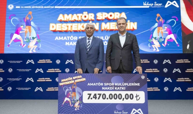 Mersin Büyükşehir Belediyesinden amatör kulüplere 7 milyon 470 lira destek
