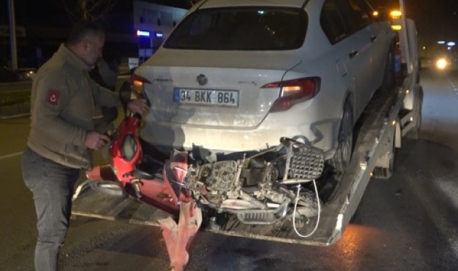 Motosiklete çarpan sürücü olay yerinden kaçtı