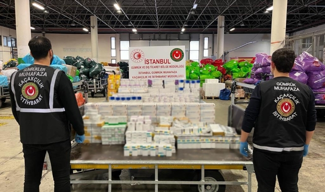 Pendik'te kaçak ilaç ve uyuşturucu operasyonu