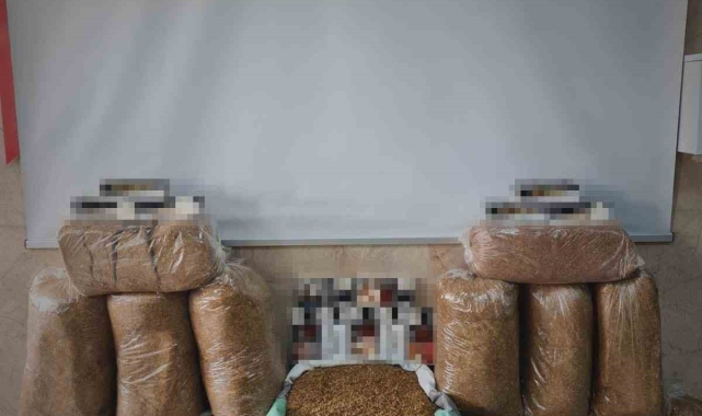 Samsun'da 140 kilo tütün ve 3 bin 500 dal makaron ele geçirildi