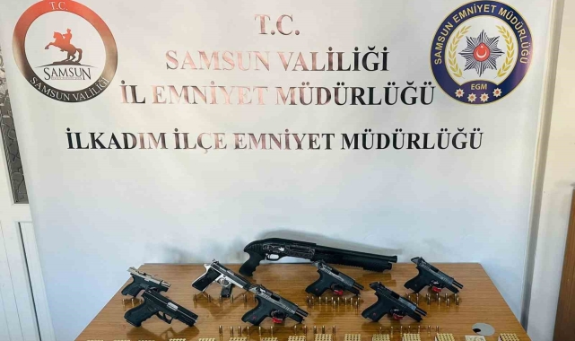 Samsun'da 6 ruhsatsız tabanca ele geçti