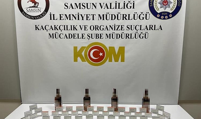 Samsun'da 70 paket kaçak elektronik sigara tütünü ele geçirildi
