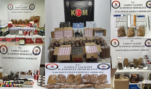 Samsun'da KOM polisinden kaçak tütün mamulleri operasyonu: 33 kişi yakalandı