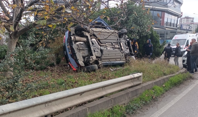 Samsun'da otomobil takla attı: 1 yaralı