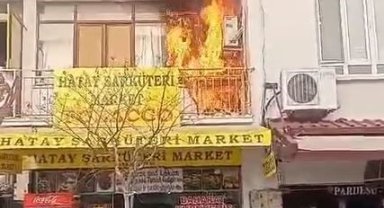 Söndürülmeyen soba kovası balkonda yangına sebep oldu