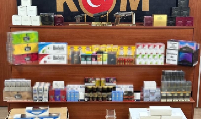 Tekirdağ'da 5 adrese silah ve kaçak sigara operasyonu