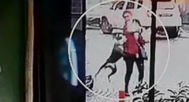 Tekirdağ'da pitbull dehşeti kamerada: Hem ona hem de köpeğine saldırdı