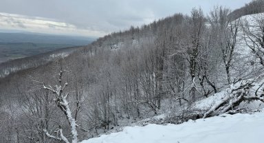 Tekirdağ'ın yüksek kesimleri karla kaplandı