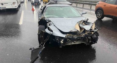 Ünlü iş adamı Sinan Urfalı, Ferrari ile ölümden döndü: 10 milyonluk araç pert oldu