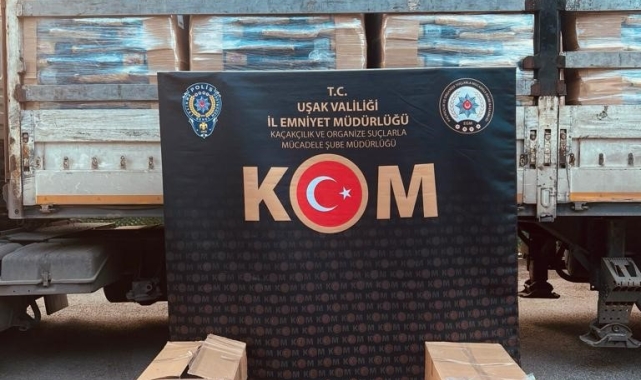 Uşak'ta 1 milyon 800 bin değerinde kaçak makaron ele geçirildi