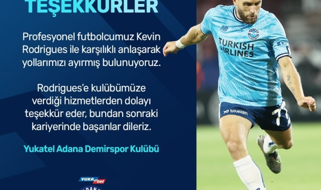 Y. Adana Demirspor'da Kevin Rodrigues ile yollar ayrıldı