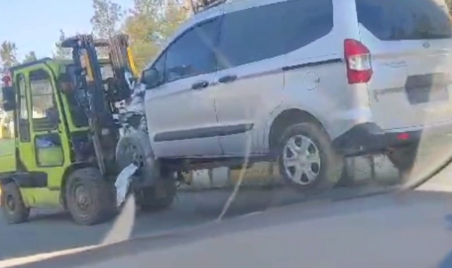 Aracın forklift ile taşınması pes dedirtti