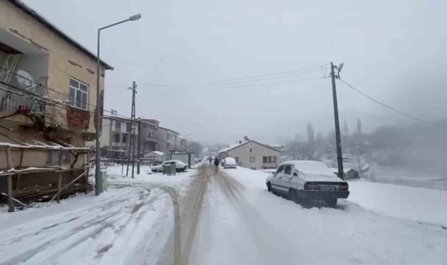 Çelikhan'da yoğun kar yağışı