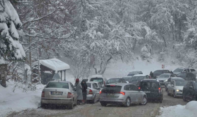Doğa harikasını görmek istediler: Trafik kilitlendi
