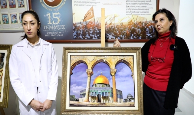 HEM kursiyerlerinin üç boyutlu tablosu, Filistin yararına satışa çıkarıldı