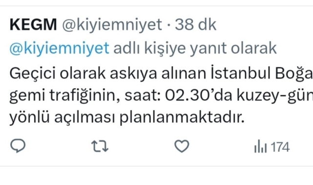 İstanbul Boğazı'nda arızalanan kargo gemisi Ahırkapı Demir Sahası'na çekildi