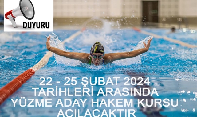 Kayseri'de Yüzme Aday Hakem Kursu açılacak