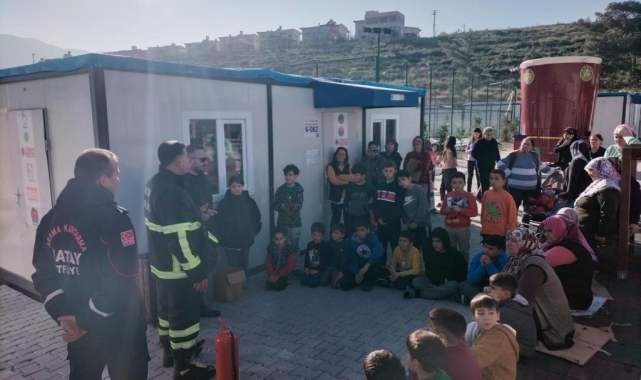 Konteyner kent sakinlerine yangın eğitimi