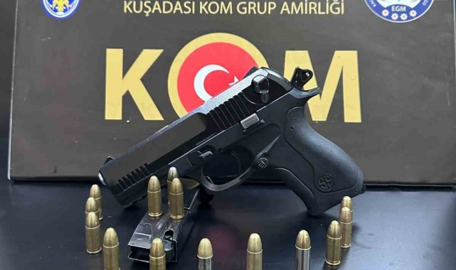 Kuşadası'nda silahlı şüpheli yakalandı