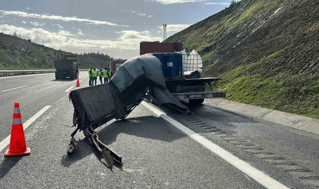 Kuzey Marmara Otoyolu'nda kaza sonrası kimyasal madde paniği