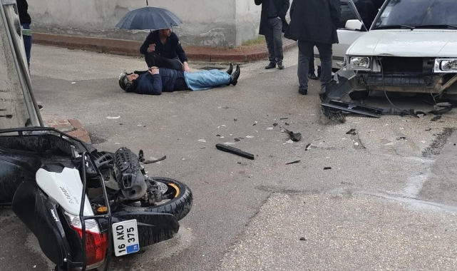 Motosiklet otomobil ile çarpıştı: 1 yaralı