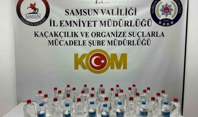 Samsun'da kaçakçılıkla mücadele: Çok sayıda etil alkol ele geçirildi