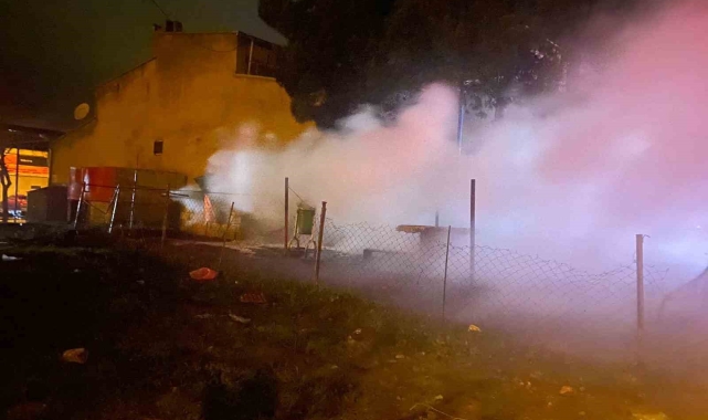 Siirt'te iş yerinin atık yağ bölümünde yangın çıktı