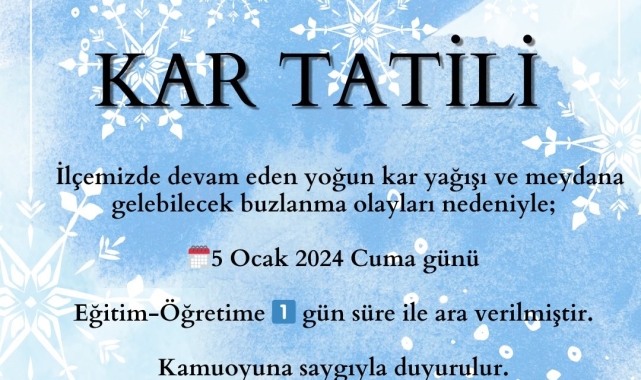 Van&#039;ın Muradiye ve Saray ilçelerinde eğitime 1 gün ara verildi