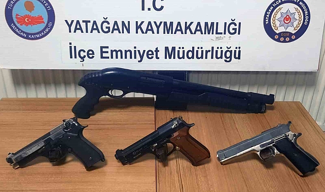 Yatağan'da kurusıkı tabanca ve kısa namlulu pompalı tüfek ele geçirildi