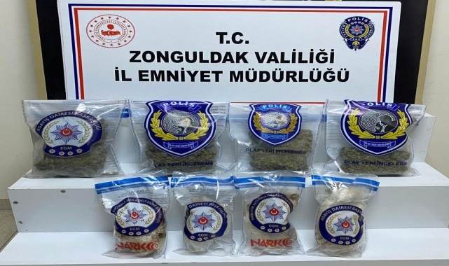 Zonguldak'ta 2 kilo 210 gram uyuşturucu ele geçirildi