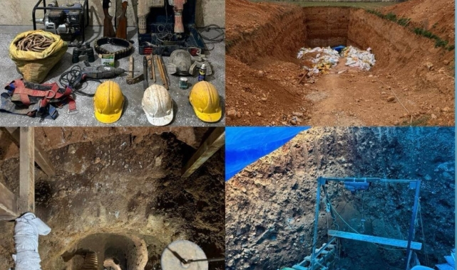 Acıpayam ve Serinhisar&#039;da kaçak kazı yapan 8 şüpheli suçüstü yakalandı