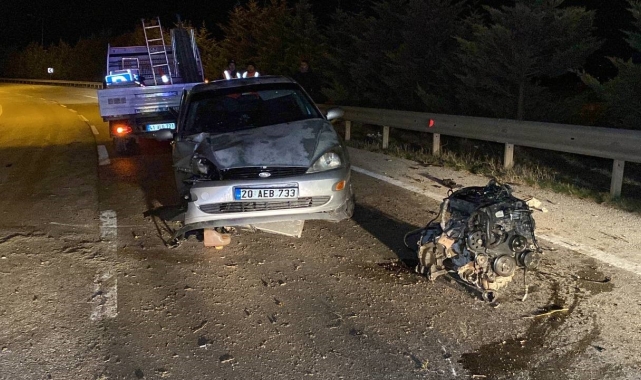 Ağaca çarpan otomobilin motoru yerinden fırladı: 1'i ağır 5 yaralı