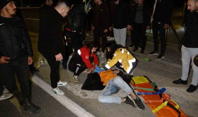Alkollü sürücü adayının kullandığı motosiklet devrildi, 2 kardeş yaralandı