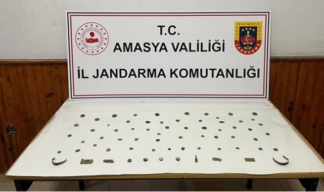 Amasya'da Roma dönemine ait 68 tarihi eser ele geçirildi
