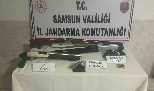 Bafra'da 3 adet ruhsatsız tüfek ele geçirildi