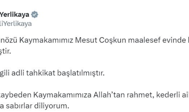 Bakan Yerlikaya: " Konuyla ilgili adli tahkikat başlatılmıştır"
