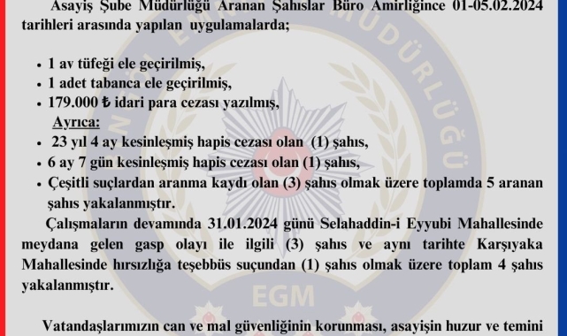 Bingöl'de aranan 5 şahıs yakalandı