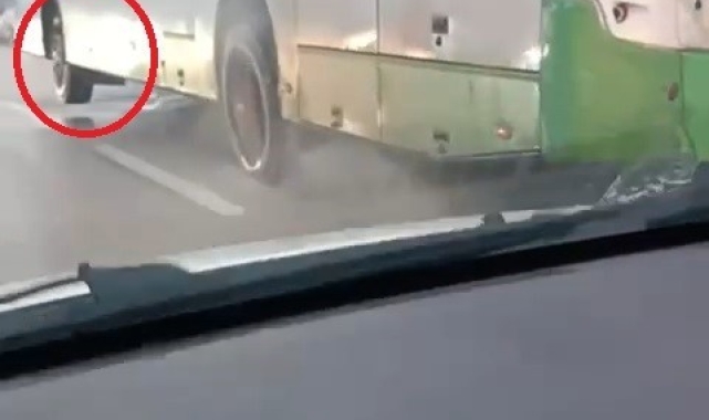 Bursa'da halk otobüs şoförü tek teker sürdü