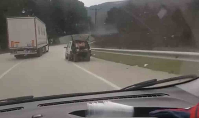 Bursa'da tehlikeli taşımacılık kamerada