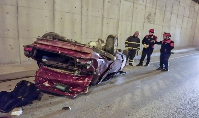 Çorum'da devrilen otomobildeki 1 kişi öldü, 3 kişi yaralandı