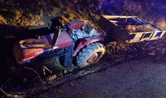 Devrilen traktörün sürücüsü hayatını kaybetti
