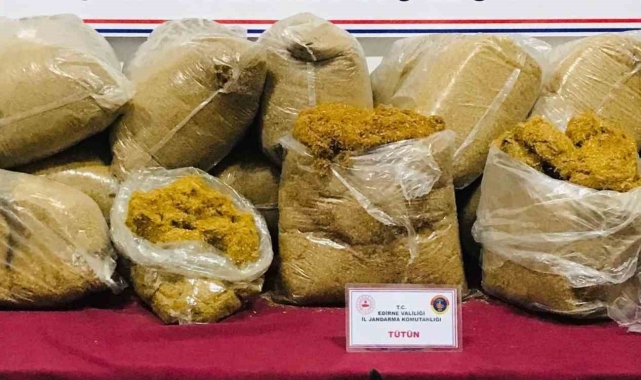 Edirne'de 90 kilo kaçak tütün ele geçirildi