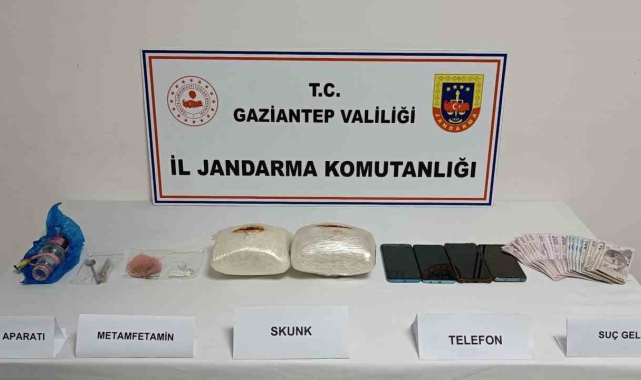 Gaziantep'te yolcu otobüsünde 2 kilo uyuşturucu bulundu
