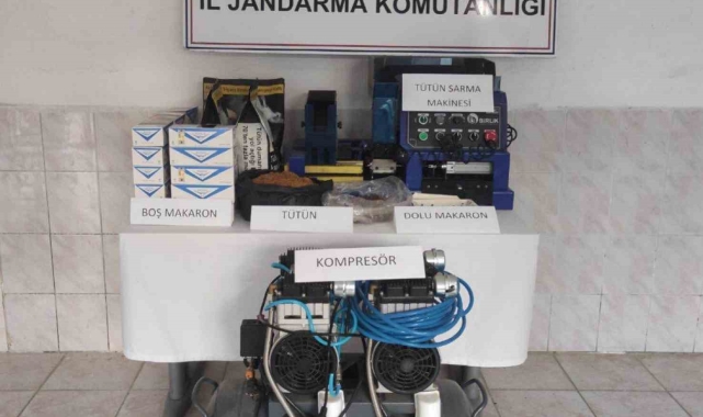 Jandarmadan kaçak tütün satıcılarına baskın