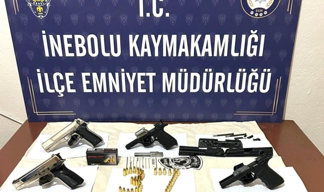 Kastamonu'da 4 adet ruhsatsız tabanca ele geçirildi